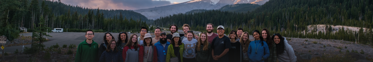 EPSS students pose in front of Mount Hood.