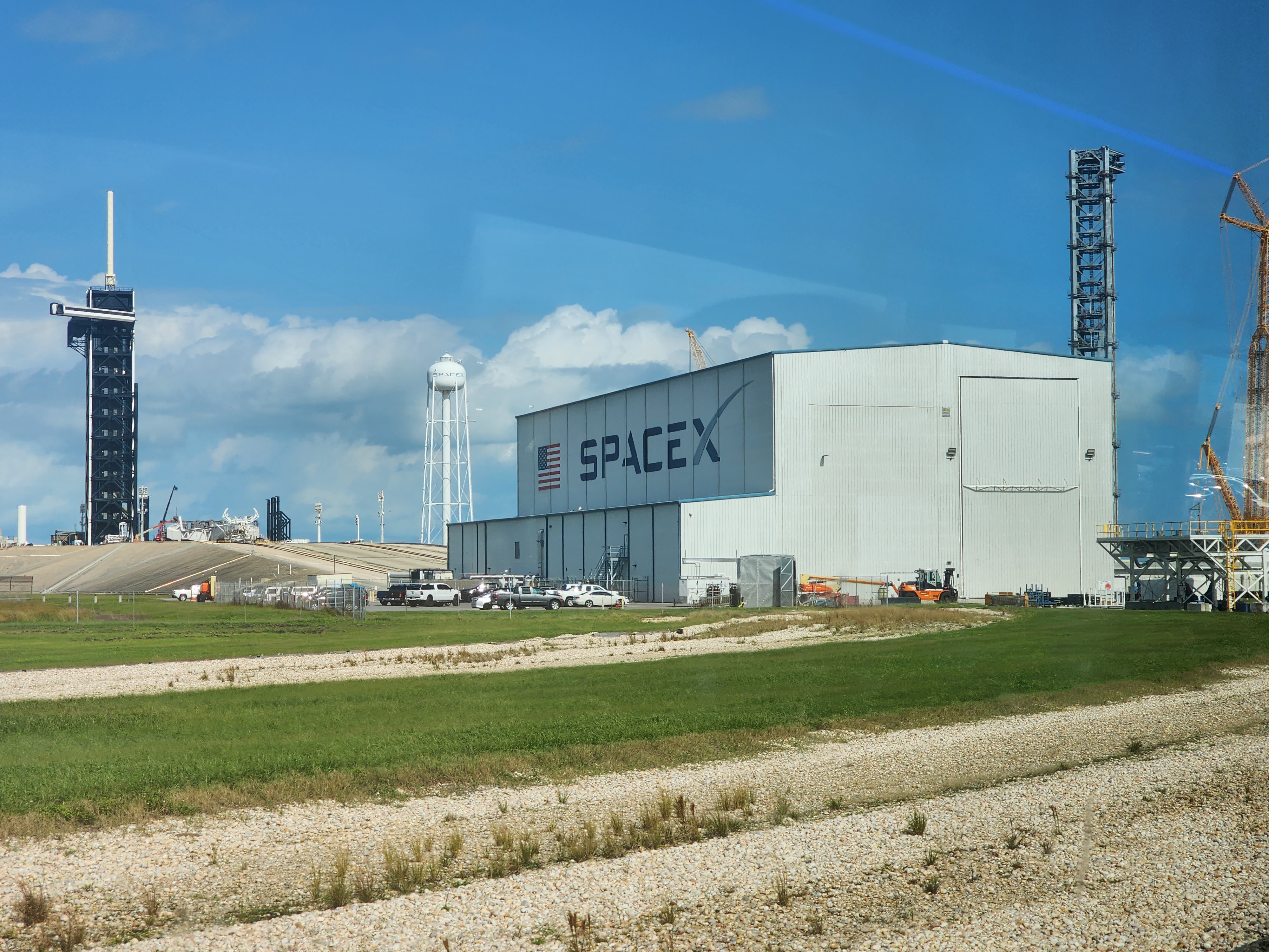 SpaceX facility in Florida pictured during a sunny day.