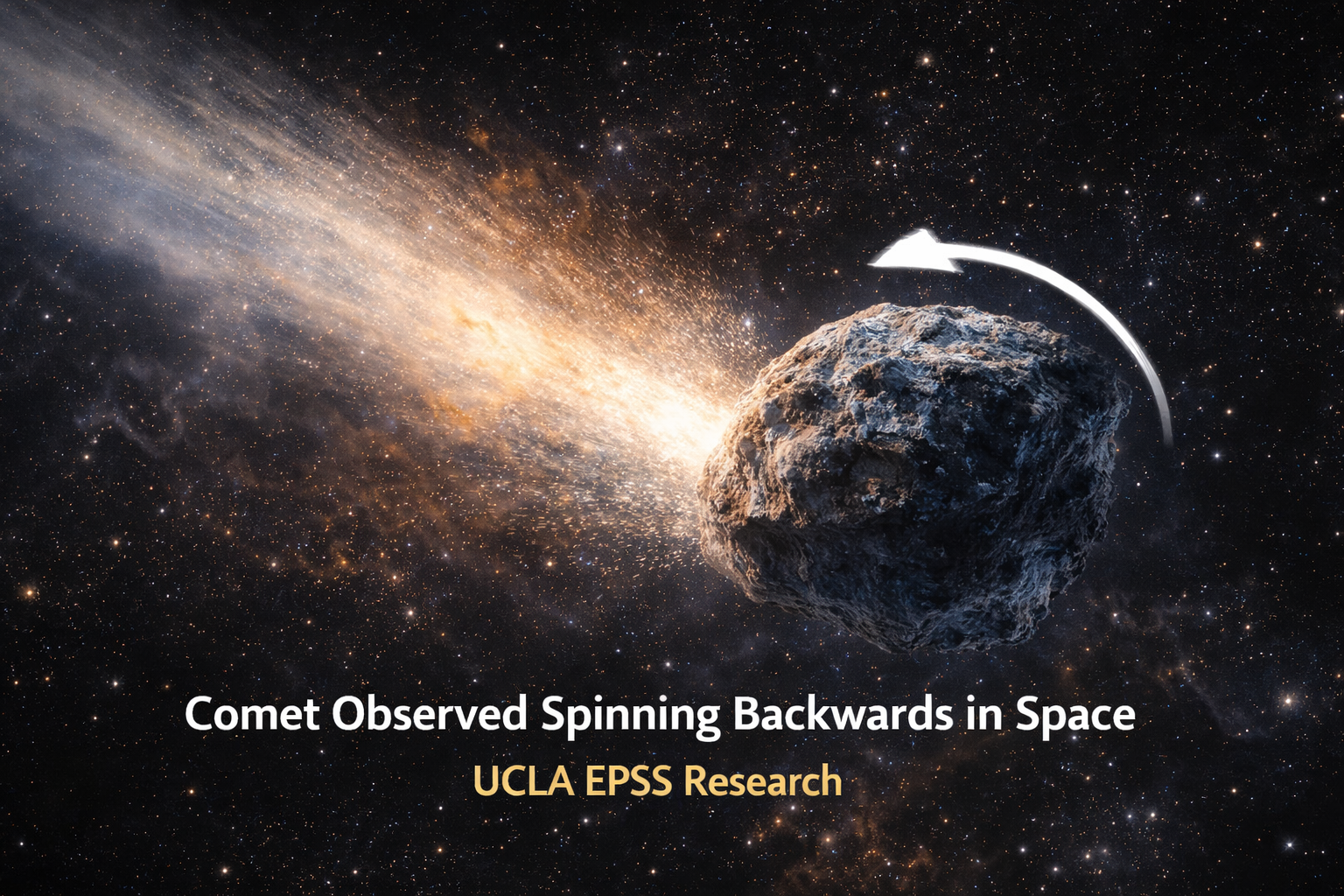 Comet Observed Spinning Backwards in Space